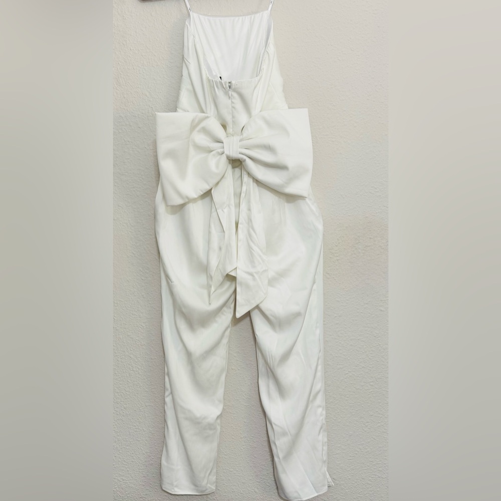Lulus Beloved Bliss Ivory Strapless Slim Leg Bow Jumpsuit-Size XS NWOT - Picture 7 of 14